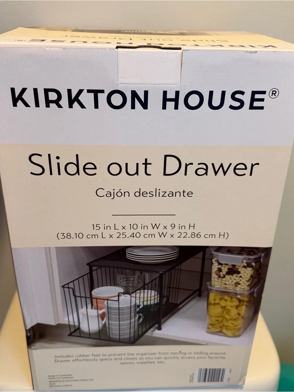Kirkton House Black Slide Out Drawer - Under-Shelf Storage Organizer